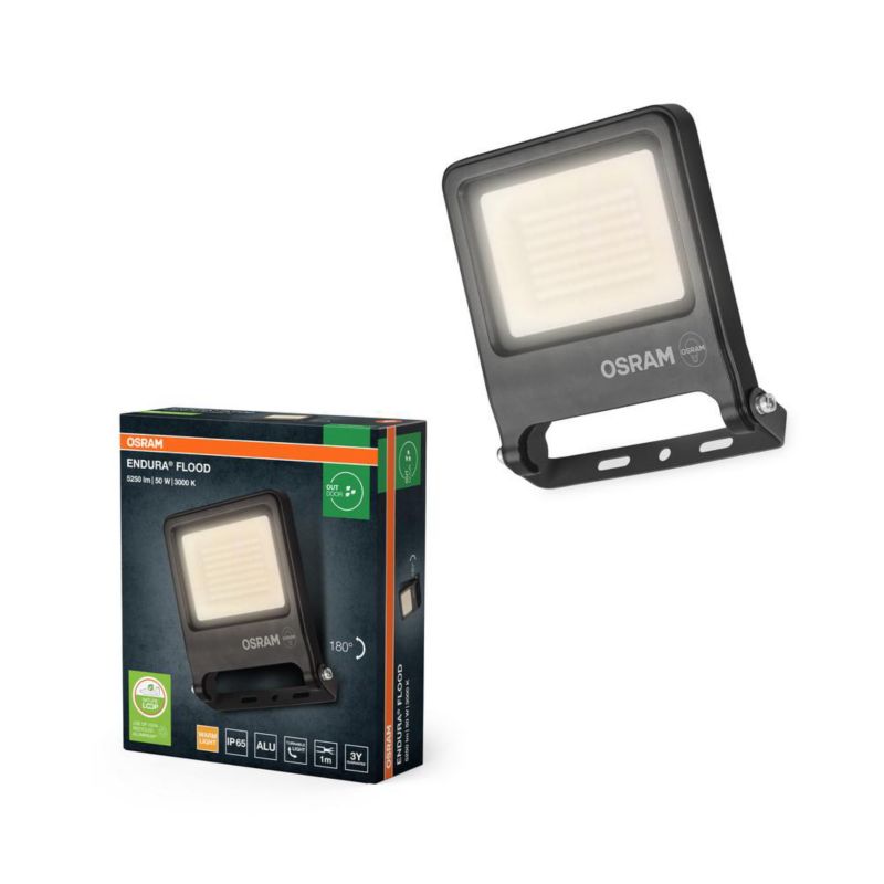 Naświetlacz Endura LED Osram Halogen Zewnętrzny Reflektor 50W 3000K 5000lm Szary IP65 1 szt.