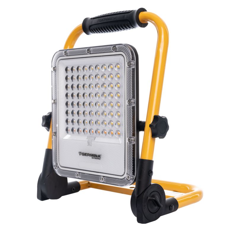 Naświetlacz LED akumulatorowy Germina lampa przenośna bateryjna robocza + tryb migający 1szt.