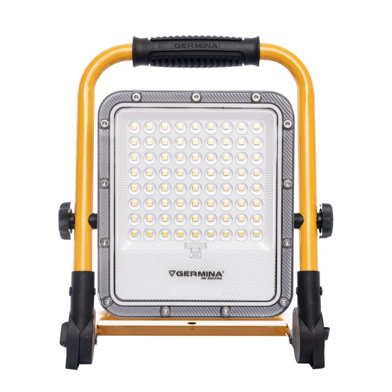 Naświetlacz LED akumulatorowy Germina lampa przenośna bateryjna robocza + tryb migający 1szt.