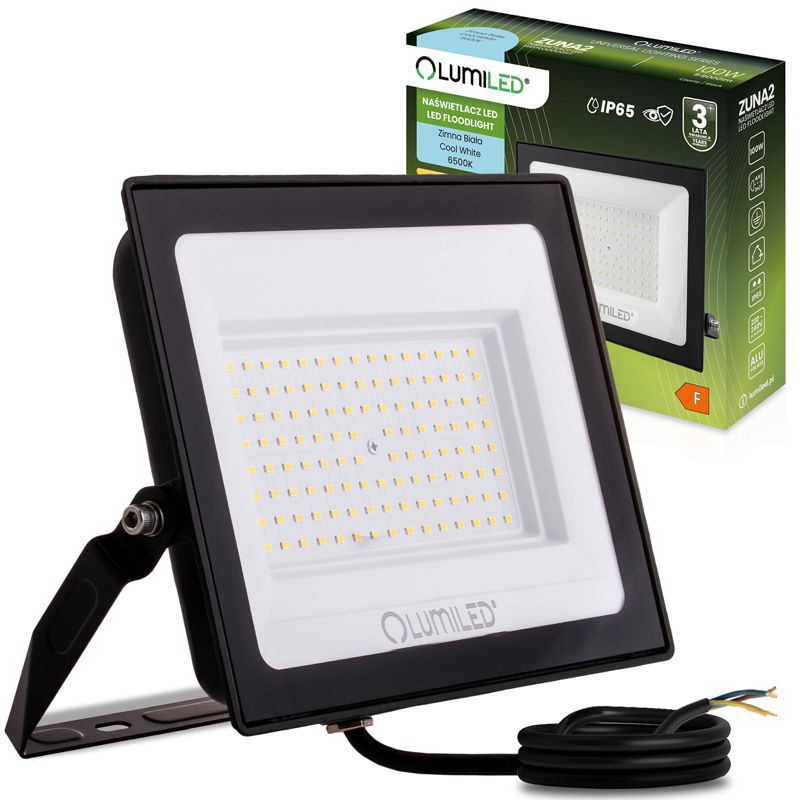 Naświetlacz LED Lumiled 100W 9000lm 6500K IP65 Halogen Zewnętrzny Lampa Czarny 1 szt.