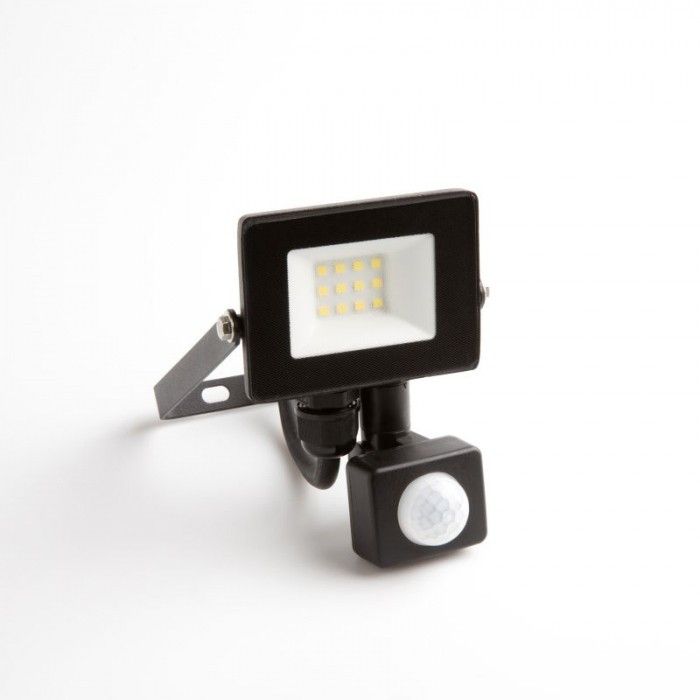 Naświetlacz LED z czujnikiem ruchu Ecolight  czarny LED 10W 4000K 900lm  IP65 wym: 9,4 x 14,6 x 5 cm - 1 szt.