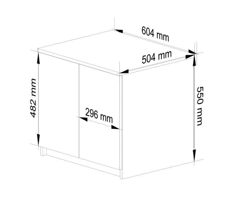 Nadstawka na szafę Akord S60 Wenge 60 cm 2 drzwi kolor Biały mat 2 półki 60x51x55 cm 1 szt.
