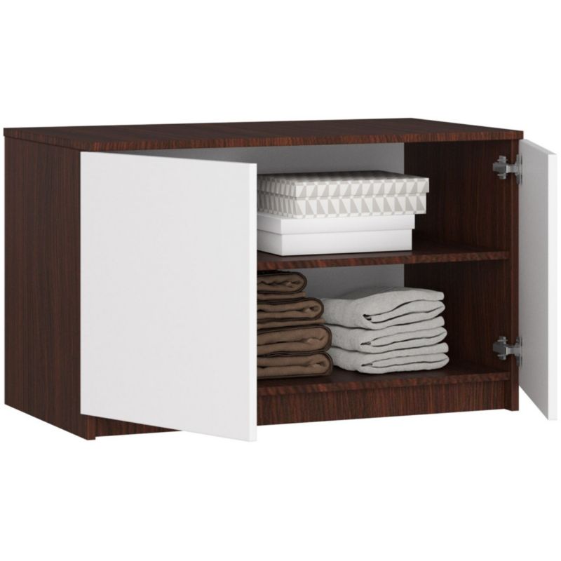 Nadstawka na szafę Akord S90 Wenge 90 cm 2 drzwi kolor Biały mat 2 półki 90x51x55 cm 1 szt.