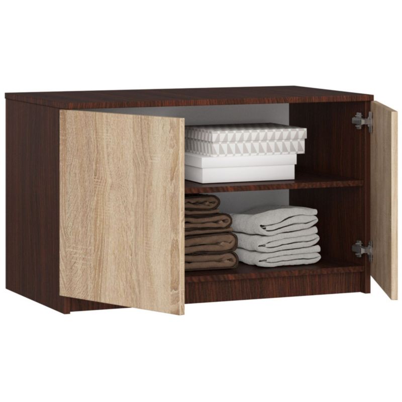 Nadstawka na szafę Akord S90 Wenge 90 cm 2 drzwi kolor Dąb Sonoma mat 2 półki 90x51x55 cm 1 szt.