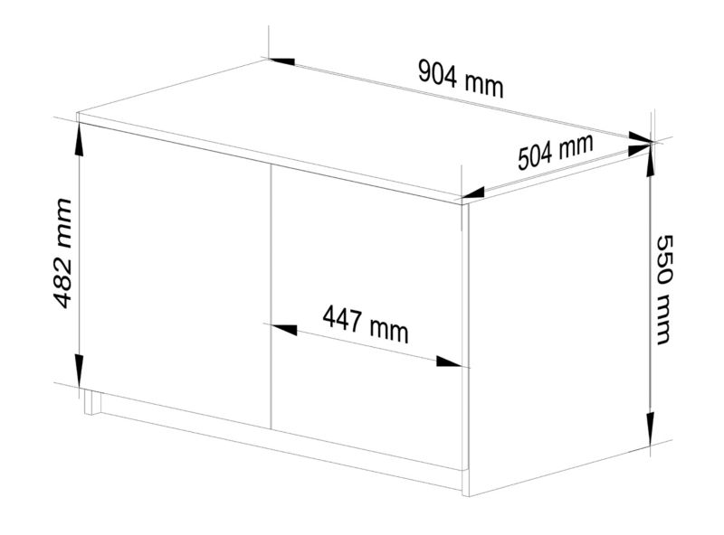 Nadstawka na szafę Akord S90 Wenge 90 cm 2 drzwi kolor Dąb Sonoma mat 2 półki 90x51x55 cm 1 szt.