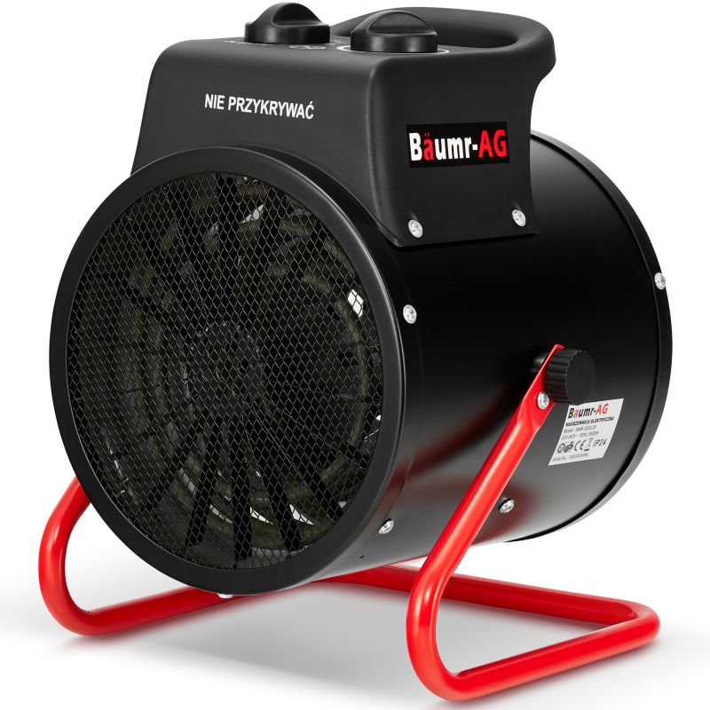 Nagrzewnica elektryczna BAUMR-AG 2,5kW 2500W dmuchawa farelka grzejnik + termostat 1 szt