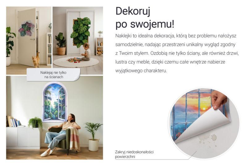 Naklejka 3D Wallfluent Wodne skały 58x60 cm Dziura w ścianie Nowoczesna 1 rol.