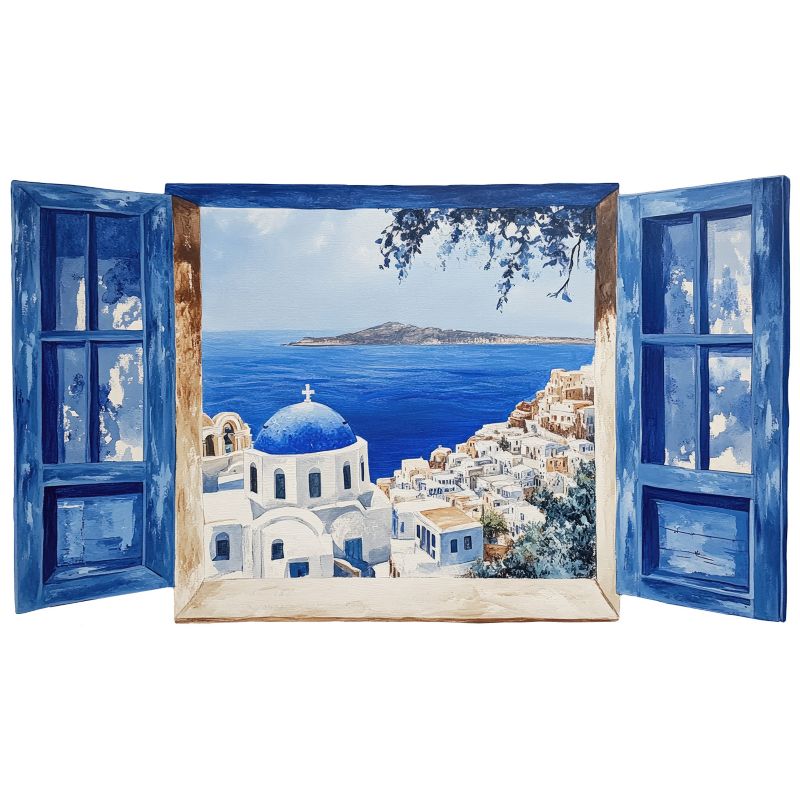 Naklejka ścienna 3D Wallfluent Grecki krajobraz 60x35 cm Efekt Głębi Boho 1 rol.