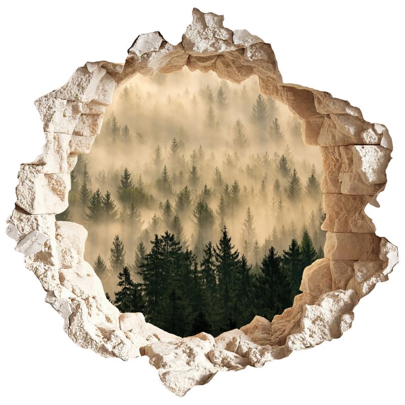 Naklejka ścienna 3D Wallfluent Mistyczny las 80x78 cm Efekt Głębi Boho 1 rol.