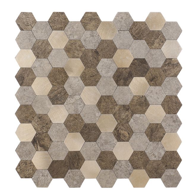 Naklejka dekoracyjna kompozytowa brown hexagones