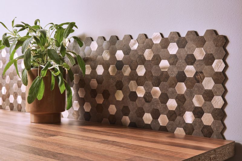 Naklejka dekoracyjna kompozytowa brown hexagones