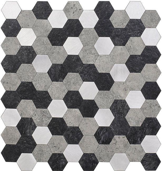 Naklejka dekoracyjna kompozytowa grey hexagones