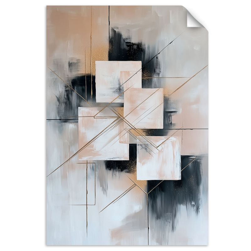 Naklejka na ścianę do salonu sypialni Feeby Abstrakcja Geometryczne Kwadraty 80x120cm 1szt