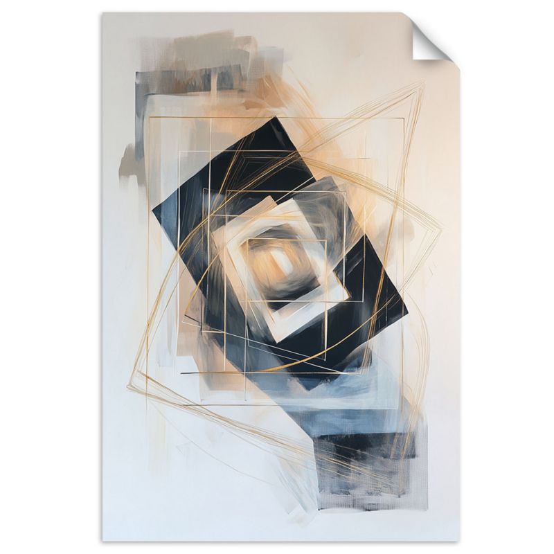 Naklejka na ścianę do salonu sypialni Feeby Abstrakcja Kształty Geometria Beżowy 90x130cm 1szt