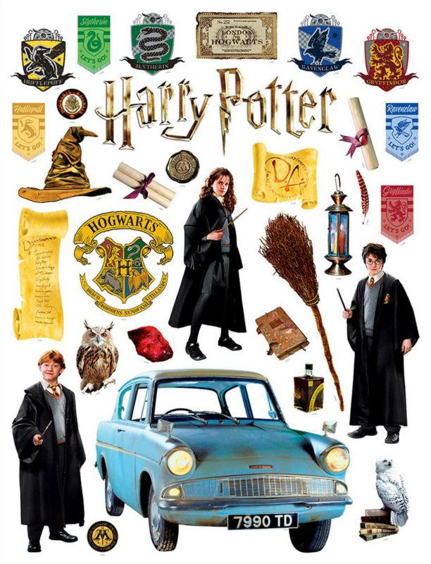 Naklejka na ścianę Sanders & Sanders Harry'ego Pottera w wielu kolorach 85 x 65 cm - 1 szt.