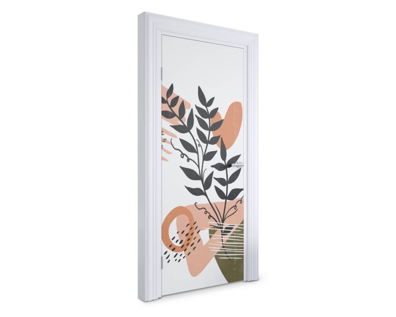 Naklejka na drzwi Wallfluent 85x205 cm Abstrakcyjna roślina 1 szt.