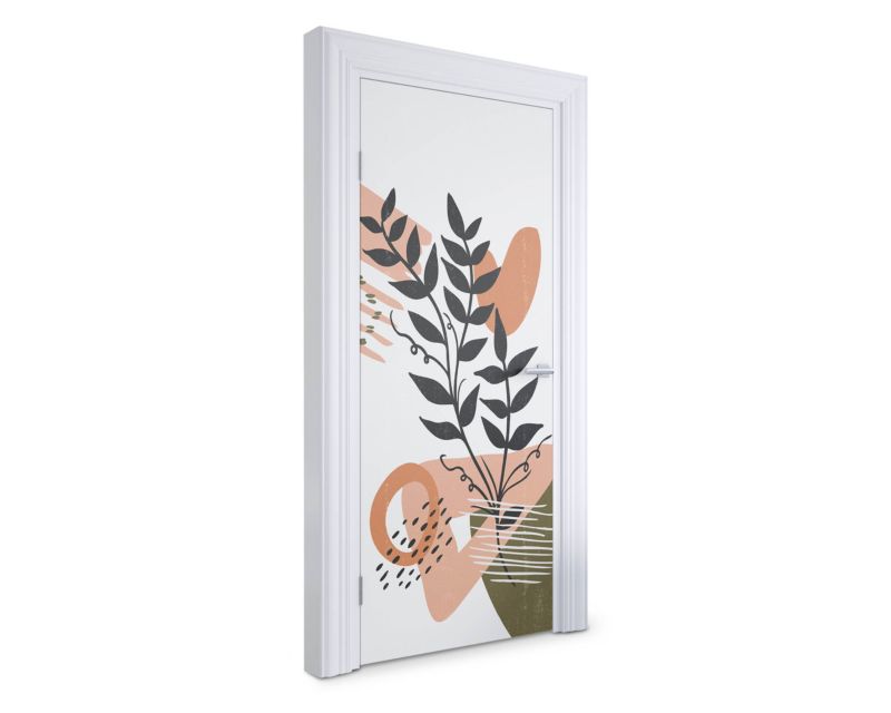 Naklejka na drzwi Wallfluent 95x205 cm Abstrakcyjna roślina 1 szt.