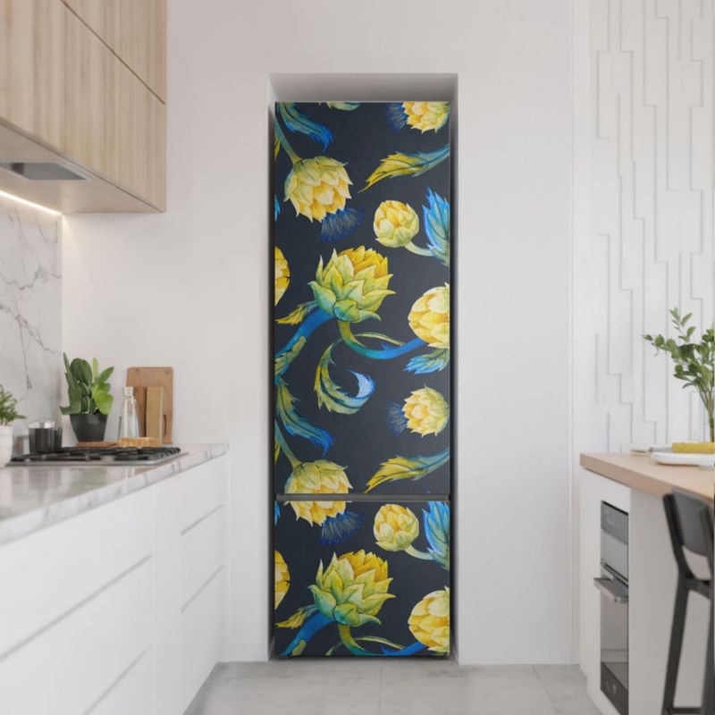 Naklejka na lodówkę Wallfluent 60x190 cm Malarski kwiatowy wzór 1 szt.