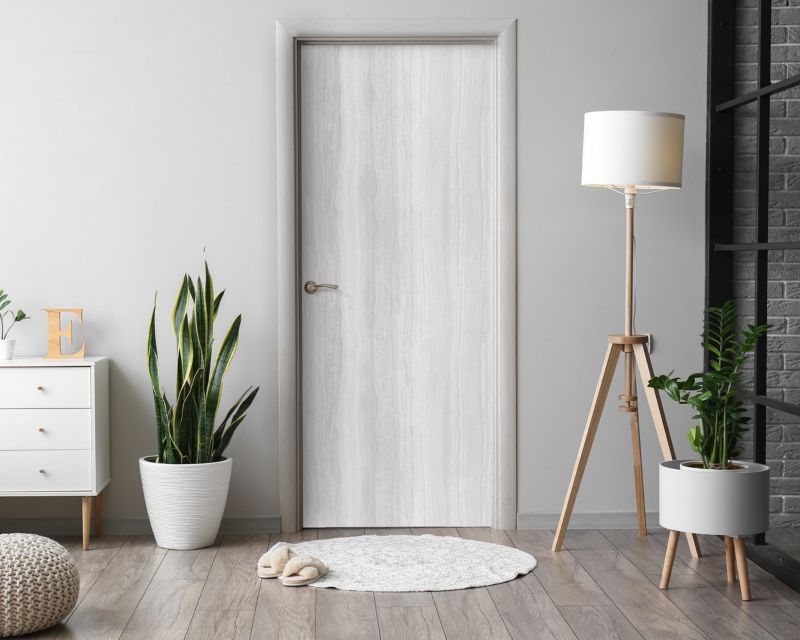 Naklejka samoprzylepna na drzwi Wallfluent 95x205 cm Szary marmur 1 szt.