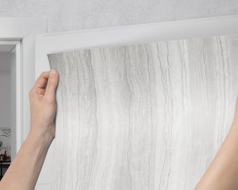 Naklejka samoprzylepna na drzwi Wallfluent 95x205 cm Szary marmur 1 szt.