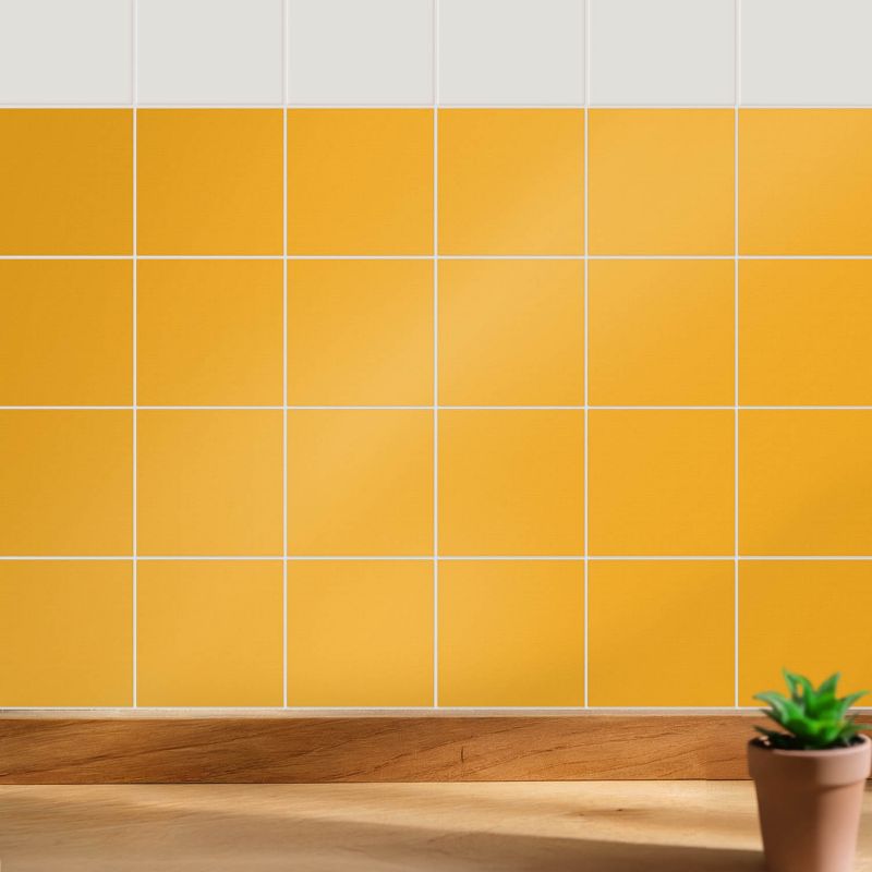 Naklejki na ścianę do kuchni Wallfluent 20x20 cm Kolor jasnopomarańczowy odświeżenie kafelek 24 szt.
