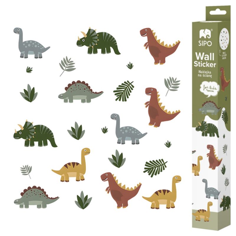 Naklejki na ścianę do pokoju dziecięcego SIPO, mini dinozaury, 1 kpl