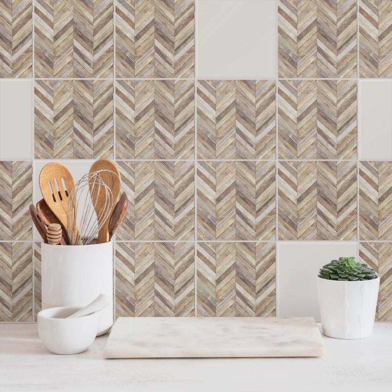 Naklejki na kafelki Wallfluent 20x20 cm Motyw w jodełkę samoprzylepna folia 24 szt.