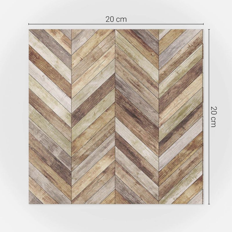 Naklejki na kafelki Wallfluent 20x20 cm Motyw w jodełkę samoprzylepna folia 24 szt.