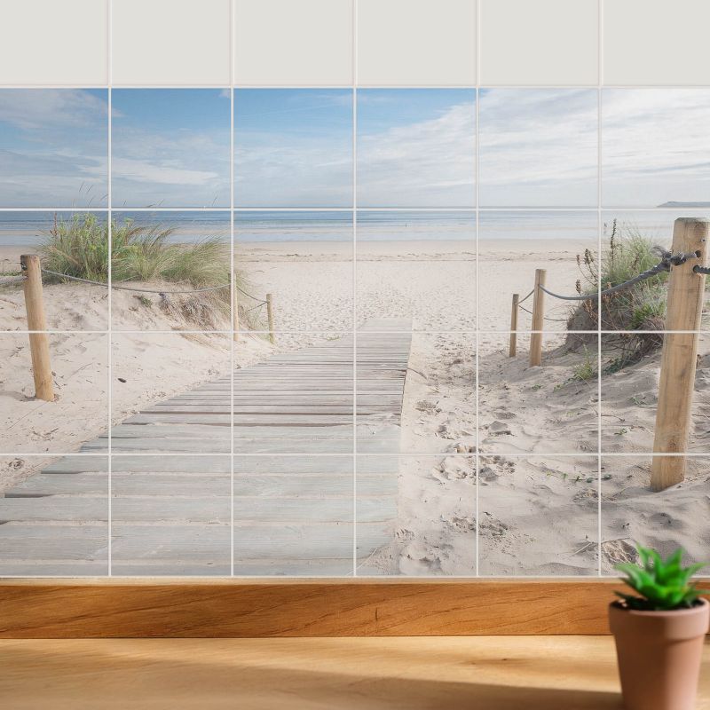 Naklejki na płytki Wallfluent 20x20 cm Ścieżka na plażę szybka renowacja 24 szt.