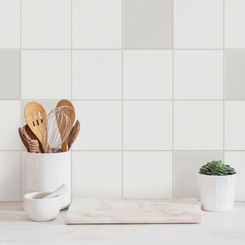 Naklejki na płytki Wallfluent 20x20 cm Kolor Ivory szybka renowacja 24 szt.