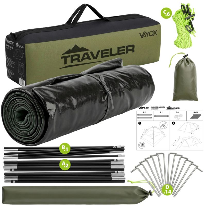 Namiot 3 osobowy Vayox VA0429 TRAVELER 1szt.