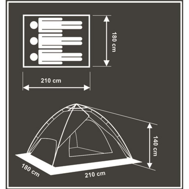 Namiot  Enero Camp   3 osobowy automatyczny 2w1 Holiday 210X180X140cm szt.