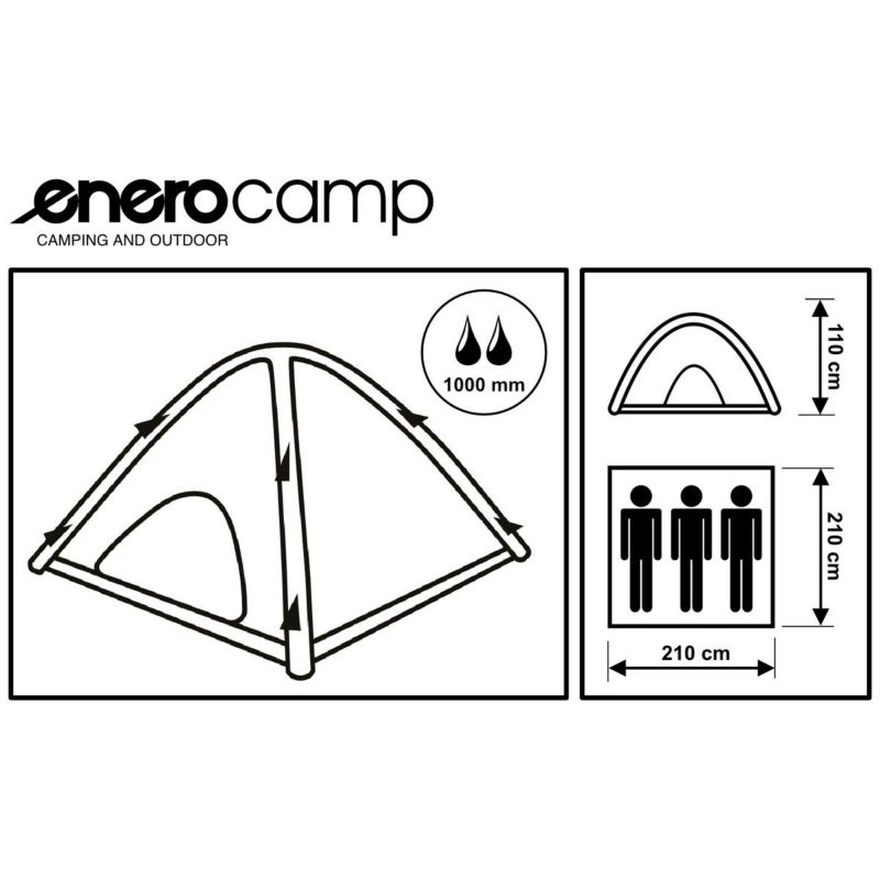 Namiot  Enero Camp  3 osobowy Holiday dmuchany 210X210X110cm  1szt