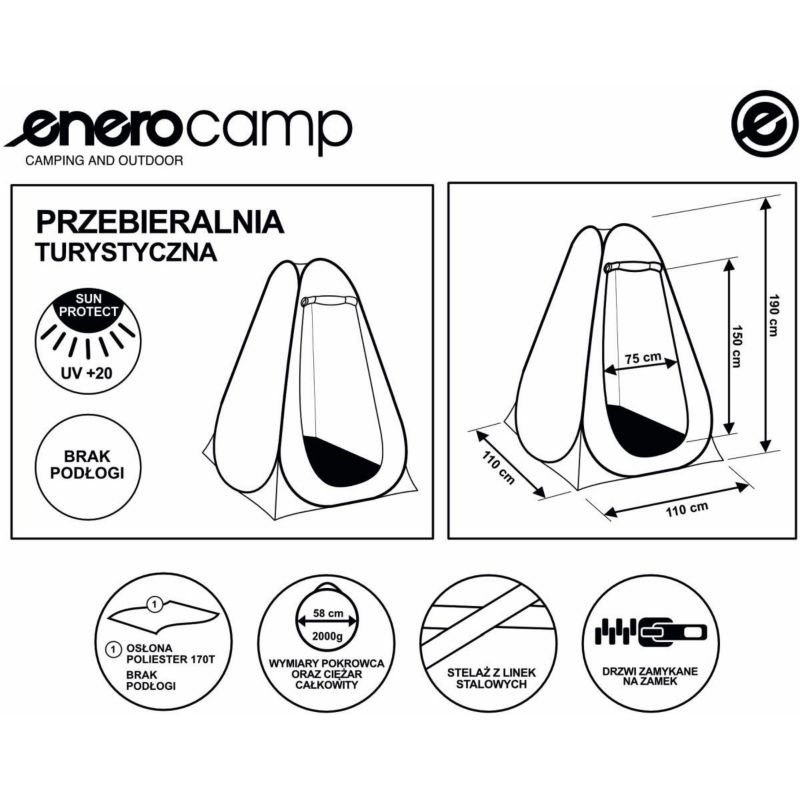 Namiot Enero Camp  przebieralnia turystyczna 110X110X190cm 1szt.