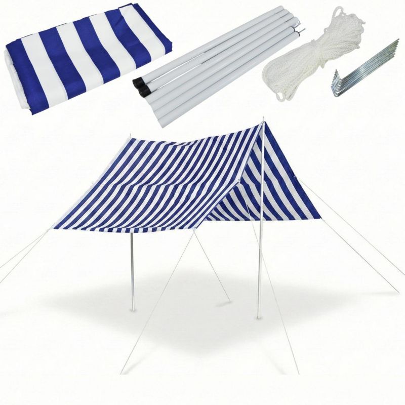 Koopman Tent Sail Canopy Sluneční stříška s tyčemi 297X170Cm Modrá 1ks.