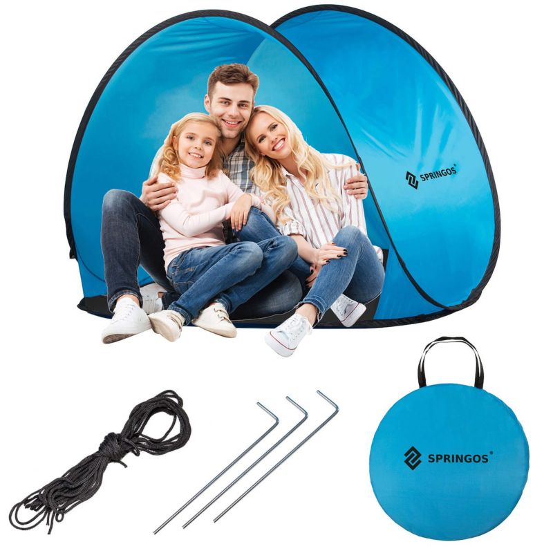 Namiot plażowy samorozkładający Springos Pop-up niebieski Springos 1 szt.