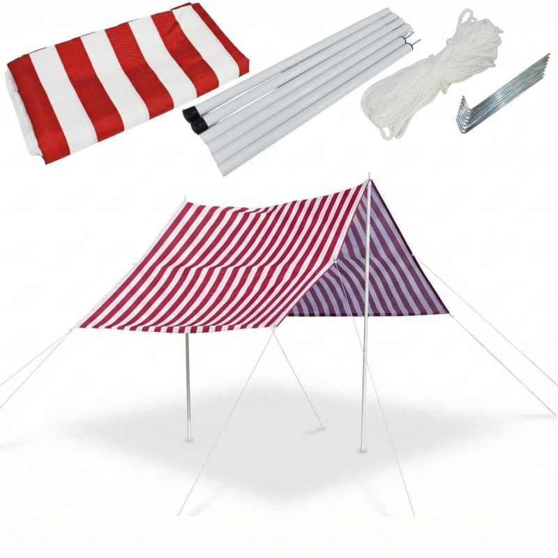 Saska Zahradní stan Sail Canopy Sluneční stříška s tyčemi 297X170Cm červená 1ks.