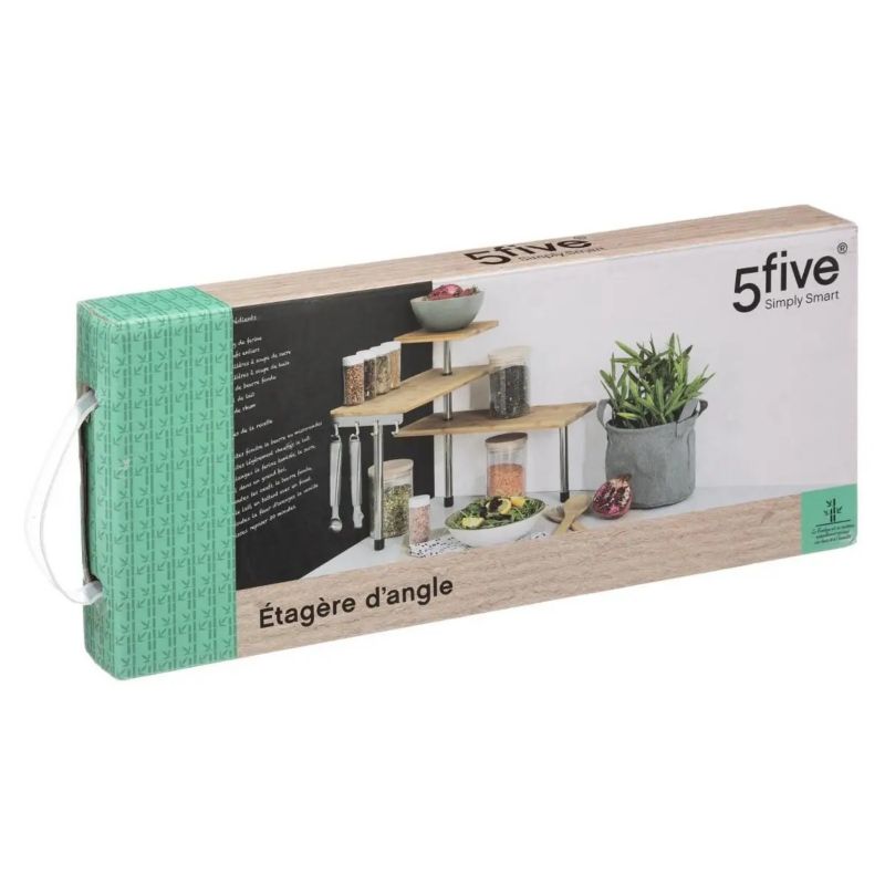 Narożna półka na akcesoria kuchenne 5Five Simply Smart brązowa 43 x 38 cm 1 szt.