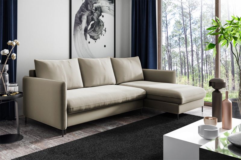 Narożnik Bettso Belis 216 x 165 cm z funkcją spania ciemny beż 1szt.