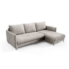 Narożnik Bettso Belis Boucle 216 x 165 cm z funkcją spania beżowy 1szt.