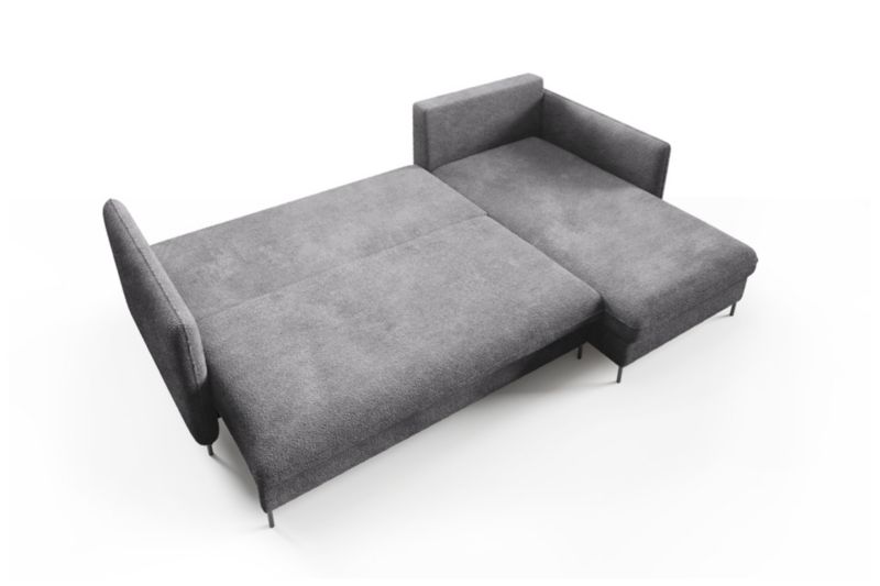 Narożnik Bettso Belis Boucle 216 x 165 cm z funkcją spania granatowy 1szt.