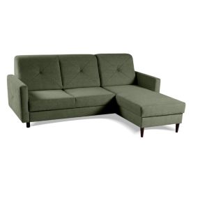 Narożnik Bettso Nordic 217x162 cm z funkcją spania zielony 1szt.