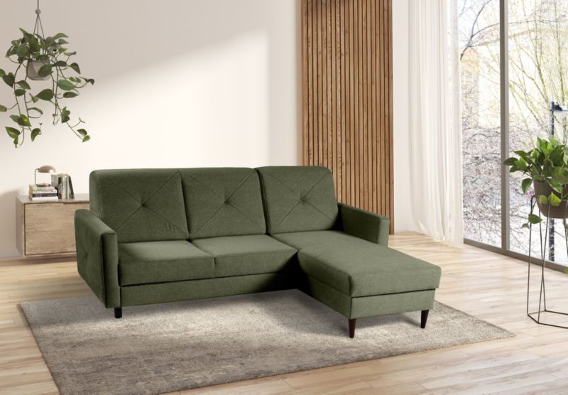 Narożnik Bettso Nordic 217x162 cm z funkcją spania zielony 1szt.