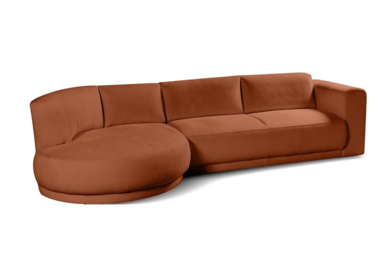 Narożnik lewostronny Bettso Lobiano 360x159 cm z funkcją spania brązowy 1szt.