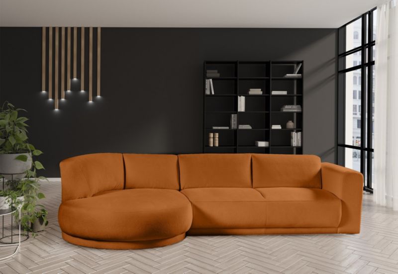 Narożnik lewostronny Bettso Lobiano 360x159 cm z funkcją spania brązowy 1szt.