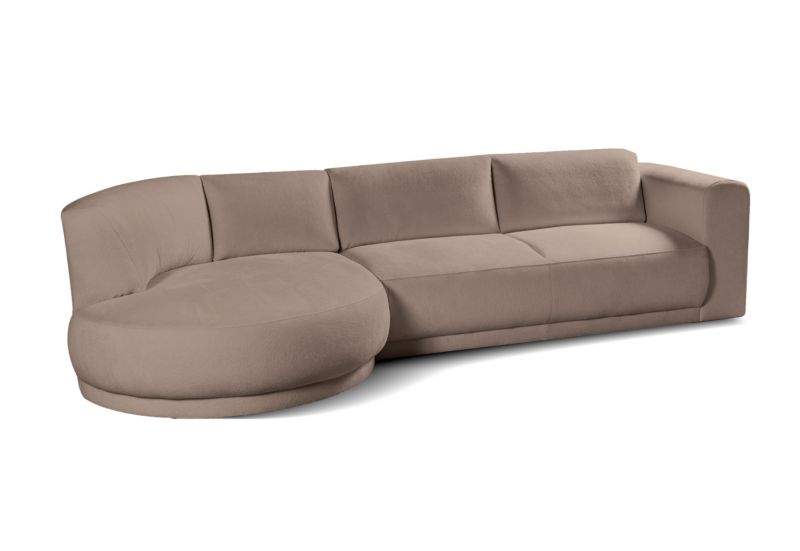 Narożnik lewostronny Bettso Lobiano 360x159 cm z funkcją spania jasnobrązowy 1szt.