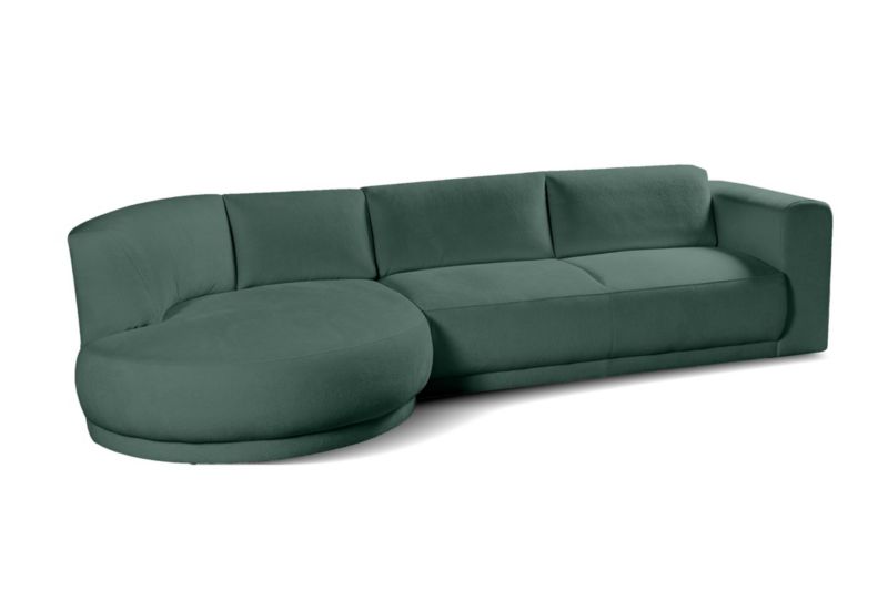 Narożnik lewostronny Bettso Lobiano 360x159 cm z funkcją spania zielony 1szt.