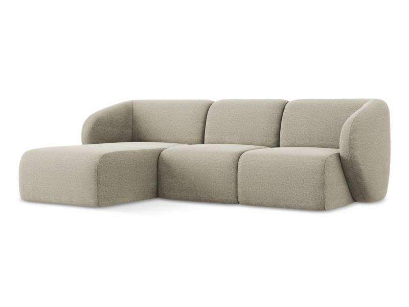 Narożnik lewostronny LaMiaSofa CERVO z tkaniny bouclé 248x166 cm kreci 1 szt.