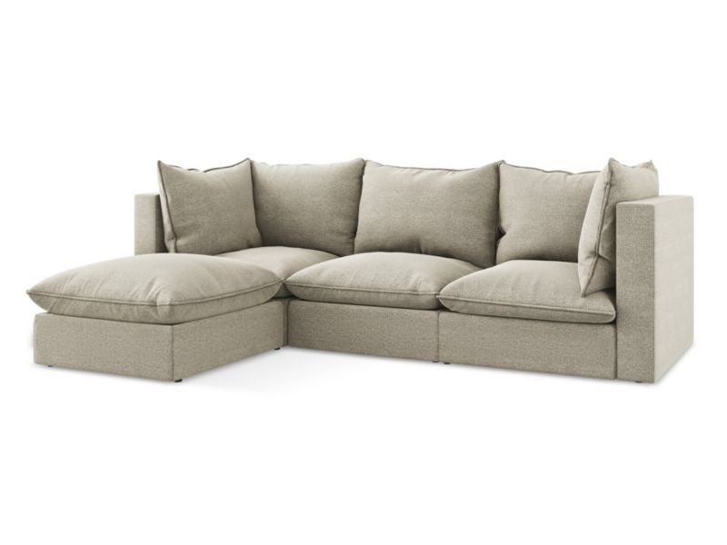Narożnik lewostronny LaMiaSofa RAVENNA z tkaniny bouclé 255x165 cm kreci 1 szt.