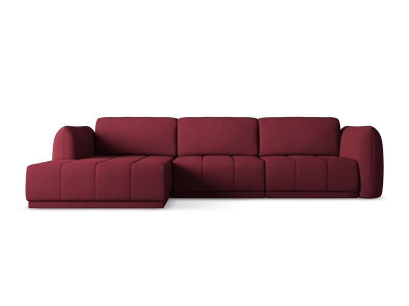 Narożnik lewostronny Makamii Hoku z tkaniny szenilowej 290x170 cm bordo 1 szt.